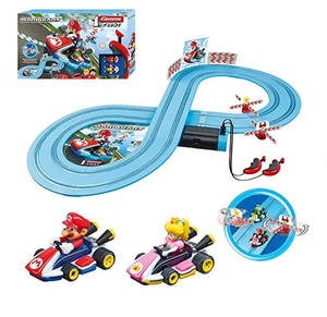 lot 211 image: Carrera 20063024 Mario Kart Mario vs. Peach First Beginner Slot Car Racing Set