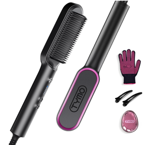 lot 227 image: TYMO Hair Straightener Brush, TYMO Ring Hair Straightener Comb Straightening Brush for Women with 5 Temps 20s Fast Heating & Dual Voltage, Black
