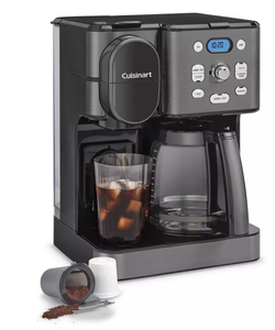 lot 390 image: Cuisinart Coffee Center 2-IN-1 Coffee Maker and Single-Serve Brewer -Black Stainless Steel- SS-16BKS Programmable K-Cup & Ground Coffee Machine