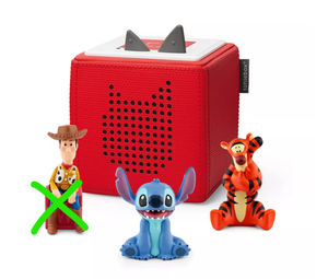 lot 474 image: tonies Disney Tigger, Woody and Stitch Toniebox 1 Bundle - Red (Missing Woody)