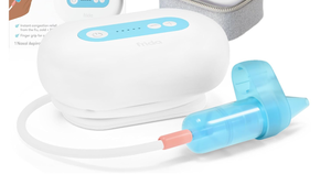 lot 479 image: Frida Baby Electric NoseFrida Pro Nasal Aspirator for Baby, Hospital Grade Suction, Nose Sucker for Baby & Toddler, Nasal Aspirator for Congestion Relief, 5 Suction Levels, 2 Tips, Cordless with Case (Missing Charger)