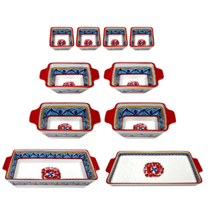 lot 489 image: Lidias Kitchen 10-piece Nesting Oven-To-Table Ceramic Baking Set