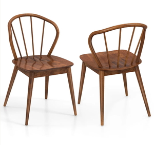 lot 255 image: Giantex Wooden Dining Chairs Set of 24, Windsor Kitchen Chairs wHigh Spindle Back & Rubber Wood Legs
