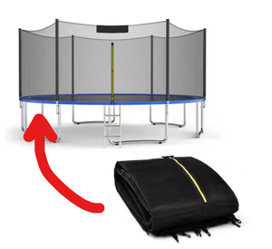 lot 297 image: Costway 15 ft. Black Trampoline Safety Net Replacement Protection Enclosure Net