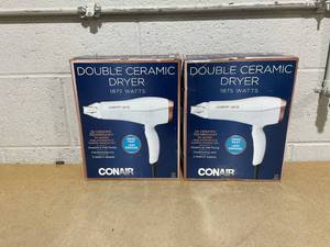 lot 272 image: LOT OF 2 Conair Double Ceramic Technology Hair Dryer