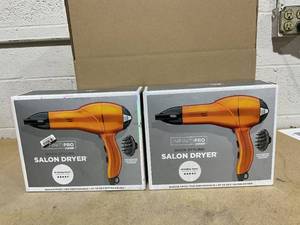lot 274 image: LOT OF 2 INFINITI PRO CONAIR Orange Quick Styling Salon Hair Dryer - AC Motor, 1875 Watts