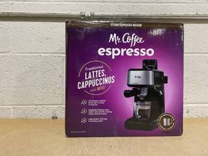 lot 279 image: Mr. Coffee� 4-Shot Steam Espresso, Cappuccino, and Latte Maker with Stainless Steel Frothing Pitcher