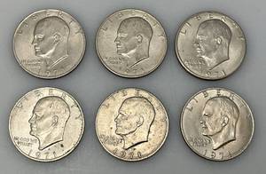 lot 1 image: 1971 D Eisenhower One Dollar Coins