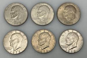 lot 3 image: 1972 D Eisenhower One Dollar Coins