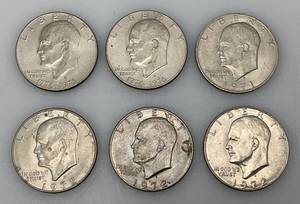 lot 5 image: Misc. Eisenhower One Dollar Coins