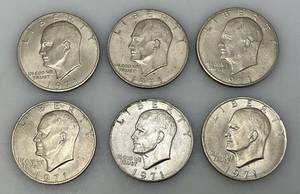 lot 6 image: 1971 D Eisenhower One Dollar Coins