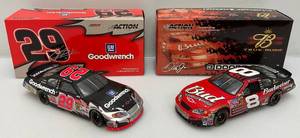 lot 51 image: Misc. NASCAR 124 Scale Die Cast Stock Cars Kevin Harvick & Dale Jr. In Original Boxes