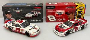 lot 65 image: Misc. NASCAR 124 Scale Die Cast Stock Cars Kevin Harvick &amp Dale Jr. in Original Boxes