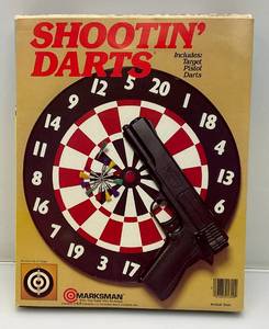 lot 146 image: Vintage Marksman Shootins Darts With Pellets And Target In Original Box (NO PISTOL)
