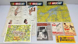 lot 170 image: Misc. Vintage Collectible Paper Items Including Parts Pups Joke Books, 1983 Felt Pinup Girl Calendar and More
