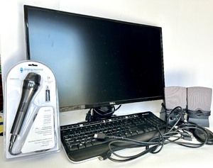 lot 68 image: Dell Monitor, HarmanKardon Speakers, Microsoft Keyboard &amp SMM205 Mic