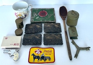 lot 90 image: Assorted lot including Dyna-Mite Cap Pistol, Coca-Cola memorabilia and More.