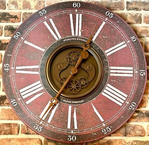 lot 215 image: Wall Clock - Sterling & Noble Clock Company Open Gear Dial