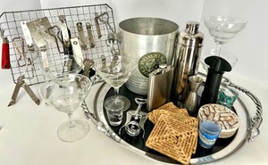 lot 224 image: Ice Bucket &amp Barware Set - Including Domain Chandon &amp 5 Coupe Glasses