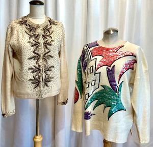 lot 254 image: Vintage Cardigan &amp Sequin Sweater - Pringle Cashmere &amp Outlander Knit