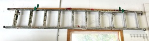 lot 303 image: Metal Aluminum extension ladder &amp Pole Saw