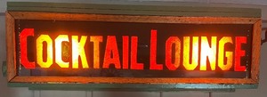 Vintage Lighted Cocktail Lounge Sign -