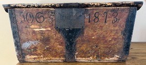 lot 7 image: Antique Wooden ChestTrunk - 1873