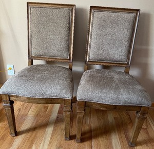 lot 13 image: Pair of Samson International Dining Chairs with Wood Trim - #2