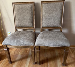 lot 14 image: Pair of Samson International Dining Chairs with Wood Trim - #3