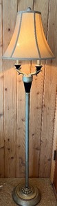 lot 24 image: Vintage Candelabra Style Floor Lamp with Leaf Arm Detail &amp Shade