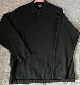 lot 32 image: Long Sleeve Polo Shirt - Banana Republic Extra Fine Italian Merino Wool - Large