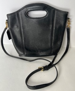lot 36 image: Coach Handbag - Model 9396, Black Leather, Cutout Handle