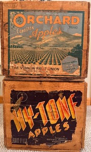 lot 109 image: Two Vintage Apple Crates - Orchard Brand Canadian Apples (Vernon, BC)