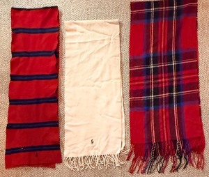 lot 150 image: 2x Polo Ralph Lauren Scarves & Geoffrey Beene Cashmere Scarf