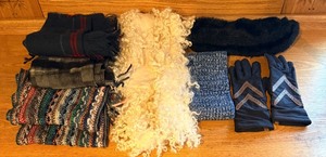 lot 152 image: Assorted Scarf, Headband and Gloves featuring Love Your Melon, Halston &amp Isotoner Bundle - Gloves