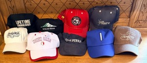 lot 138 image: 9x Golf Caps Lot Shadow Hills, North Oaks, Hawktree, The Preserve, The Pines 4Head Logos and more