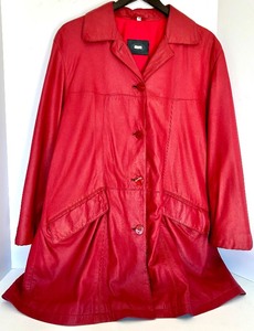 lot 194 image: Sarete Red Genuine Leather Womens Jacket Size 38