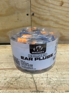 lot 39 image: Walkers Safety 50 Pairs of Individual Packaged Corded Ear Plugs - GWP-SF-CORDPLGBKT