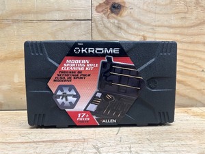 lot 41 image: Krome Rifle Cleaning Kit - 17-Piece Gun Cleaning Accessories for .22, .223, .30, and .308 Caliber Rifles - Brass Rod, Bronze Bore Brush, Cleaning Rope