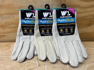 lot 70 image: Womens Water-Resistant Leather Work Gloves, HydraHyde, Large (Wells Lamont 1167L) lot of 3