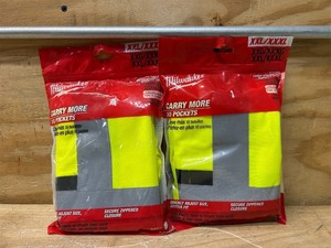 lot 72 image: Milwaukee Safety Vest High Visibility Yellow XXLXXXL lot of 2