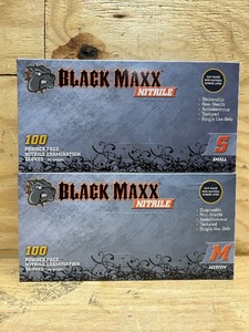 lot 100 image: DASH Black Maxx Nitrile Exam Gloves Disposable  Advanced Nitrile Formulation, Medical Grade Size Medium and Size Small (lot of 2)