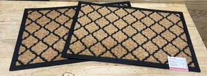 lot 132 image: Beige Panama EMB Indoor, Outdoor 18 in. x 30 in. Rubber Backed Door Mat (lot of 2)