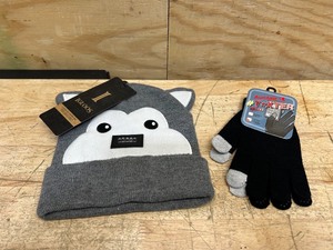 lot 140 image: LED winter hat and texting gloves (lot of 2)