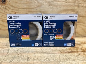 lot 174 image: 4 in. Adjustable CCT Integrated LED Recessed Light Trim Can Light with 4 Trim Color Trim Options 1000 Lumens Dimmable (lot of 2)
