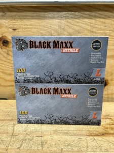 lot 176 image: DASH Black Maxx Nitrile Disposable Exam Grade Disposable Gloves, Black, 5 mil, 100Box, Large (lot of 2)