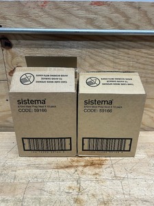 lot 201 image: Sistema Nest It Meal Prep Food Storage Containers with Lids, 2 Compartments, 3.7 Cups, 10-Pack, Green (B0B48W96LN)