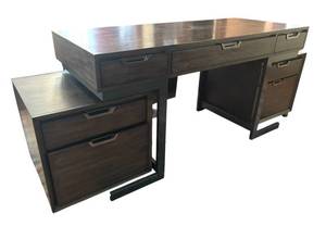 lot 7R image: ML - Aspenhome Desk with Two File Cabinets
