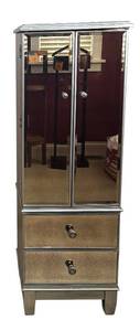 lot 19R image: U - Mirrored Jewelry Cabinet with Drawers and Lift-Top Mirror