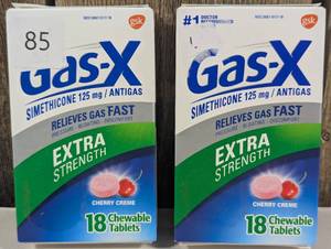 lot 85 image: Gas-X Extra Strength Antigas Chewable Cherry Crme Tablets  (set of 2)